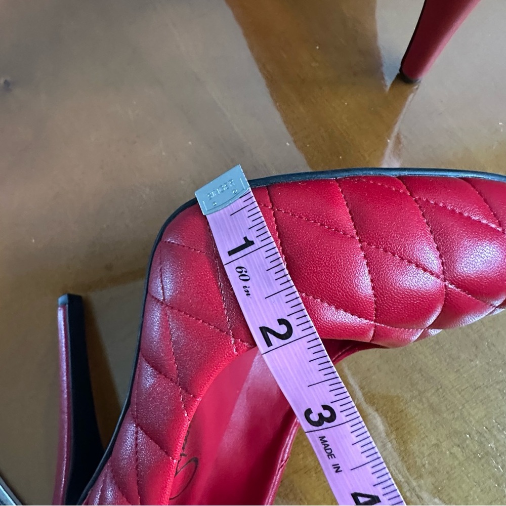 Jessica Simpson Parish7 Red Quilted Platform High Heels Pumps Sz 5.5 🍒 - Picture 13 of 15